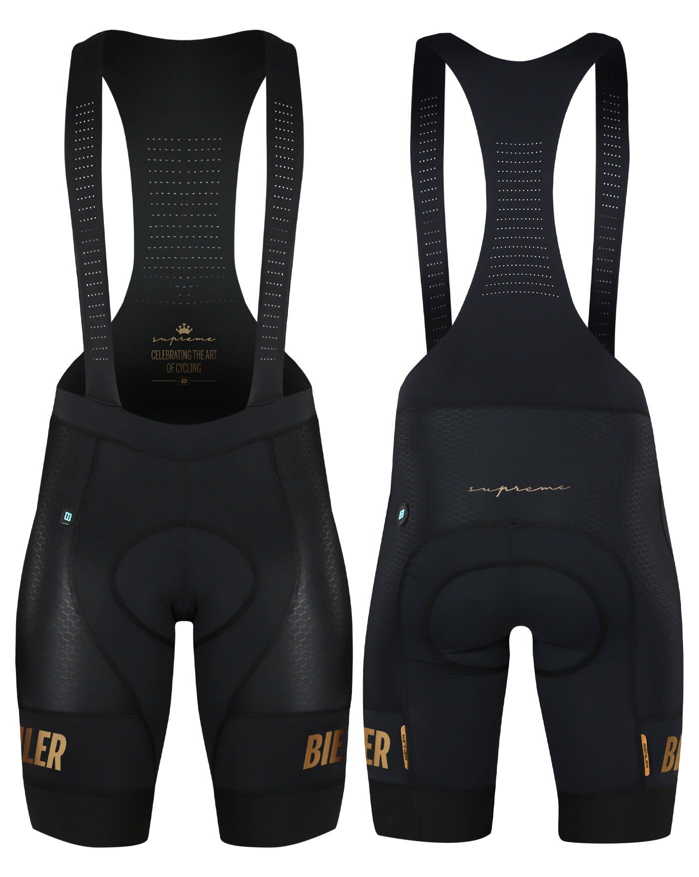 Supreme Bib Shorts Black Golden