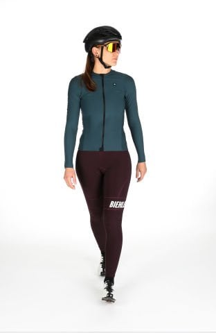 Women Thermal Rain Bib Tights Dark Berry