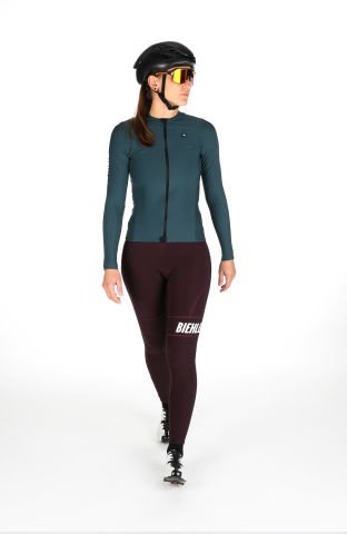 Women Thermal Rain Bib Tights Dark Berry M