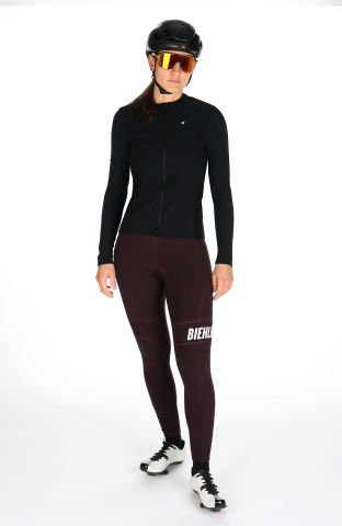 Women Thermal Rain Bib Tights Dark Berry M