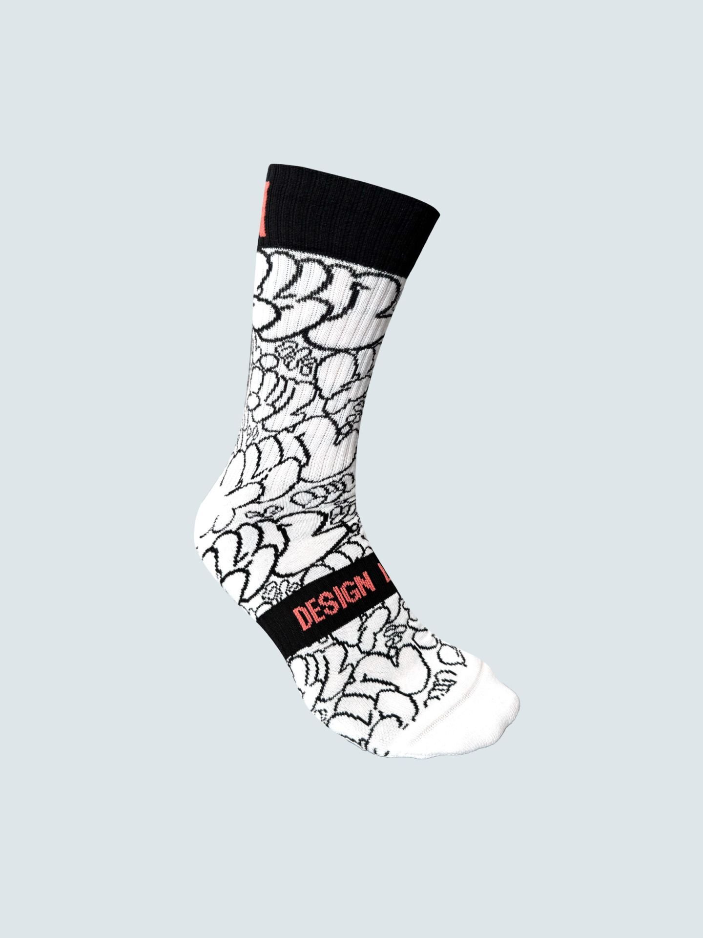 SYN Cotton Design Lab Socks White-Black | Çorap
